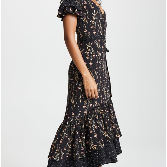 NWT LIKELY Black Floral Melanie Maxi Dress Size 0 - Picture 3 of 10